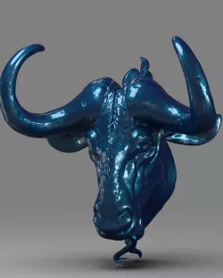 Wildebeest head 3D print model