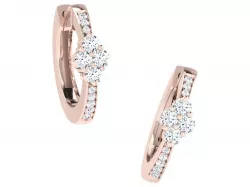 Women hoop huggie Earrings 3dm stl render detail  3D print model