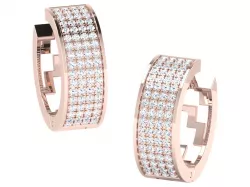Women hoop huggie Earrings 3dm stl render detail  3D print model