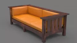 Wooden Sofa 3D model