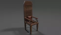Wooden Throne Low-poly  3D model