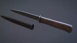 WW1 German Knife with a satch asset Low-poly  3D model