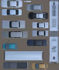 2d cars vehicules furniture floorplan top view PSD 3D model  3D model