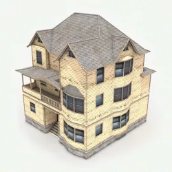 3-story House Low-poly  3D model