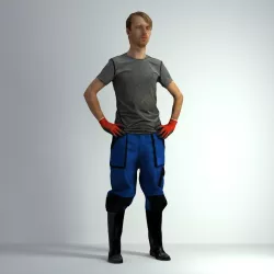 3D Scan Man Gardenner Worker 011  3D model