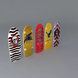 80s Powell Peralta skateboard decks Free 3D model
