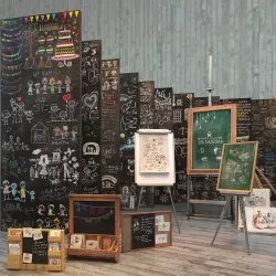 A set for creating slate surfaces with images by a chalk Low-poly  3D model