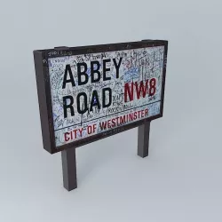 Abbey Road NW8 Sign Free 3D model