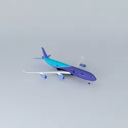 AirAtlanticOcean Airbus A340-300 with interior  Free 3D model