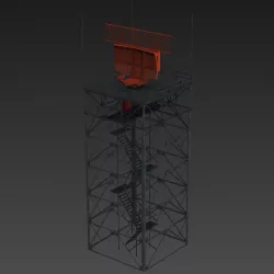 Airfield Radar ASR-9   ASR-11 airport surveillance radar Low-poly  3D model