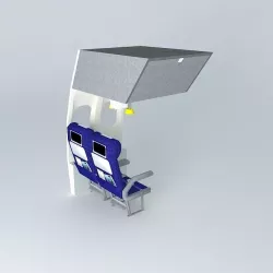 Airline seats with emergency masks Free 3D model