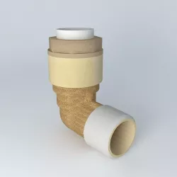 Angled male connector push made 16-15x21 Free 3D model