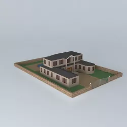 Antique Brick Mansion Free 3D model