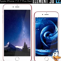 Apple iPhone 7 and 7 Plus Red for Element 3D 3D model