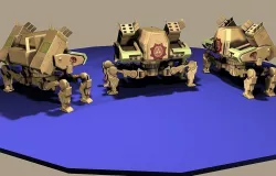 Artillery mecha Low-poly  3D model