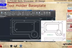 AUTOCAD Skills Showcase - Tool Holder Baseplate Free 3D model