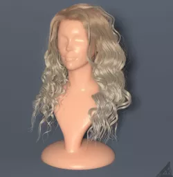 Blondie curly hair in Vray render 3D model
