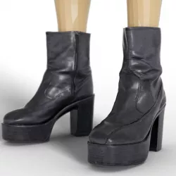 Boot Black Leather Women Clothing Footwear Rock Low-poly  3D model