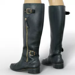 Boot Tall Black Leather Women Clothing Footwear Low-poly  3D model