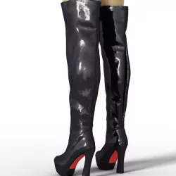 Boot Tighhigh Kinky Latex Female Footwear Low-poly  3D model