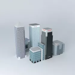 Canada Square, Canary Wharf, London Free 3D model