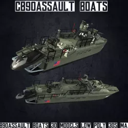 Cb90 boats low poly 3d models 3DS MAX 2010 Low-poly  3D model