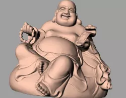 Chinese Sculpture Model Happiness Buddha sitting Money Bag 002 3D model