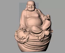 Chinese Sculpture Model Happiness Buddha sitting Money Bag 003 3D model