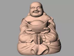 Chinese Sculpture Model Happiness Buddha sitting Money Bag 004 3D model