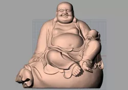 Chinese Sculpture Model Happiness Buddha  sitting Money Bag 3D model