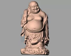 Chinese Sculpture Model Maitreya Buddha Carry Money Bag 3D model