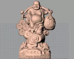Chinese Sculpture  Model Money and Happiness Buddha 3D model