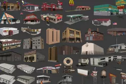 City Buildings Pack Low-poly  3D model