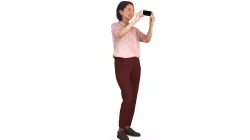City Girl Take Photo Low-poly  3D model