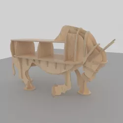 CNC vector for plywood bull coffee table 3D model