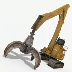 Crawler Grab Crane Low-poly  3D model
