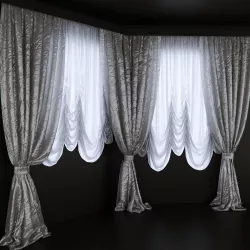 Curtains for the bay window 3D model