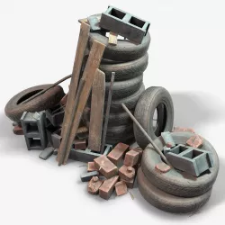 Debris Groundfill Junk Trash Kit Game Ready Low-poly  3D model