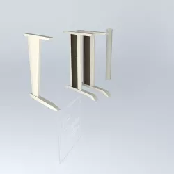DESK/WORKSTATION METAL LEGS-720mmH Free 3D model