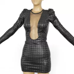 Dress Holographic Dots Black Shiny Clothing Women Low-poly  3D model