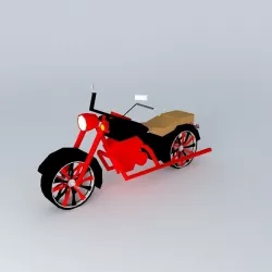 Fire Red Chopper Free 3D model