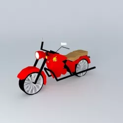 Flamin' Red Chopper Free 3D model