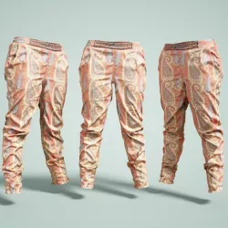 Flower Decorated Pants Low-poly  3D model