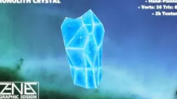 Game-Ready Light Blue Monolith Crystal Rock Low-poly  3D model