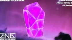 Game-Ready Purple-Pink Monolith Crystal Rock Low-poly  3D model