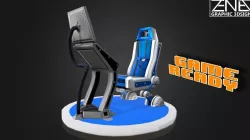 Game Ready Scifi Steampunk Pilots Seat and Terminal Control Low-poly  3D model