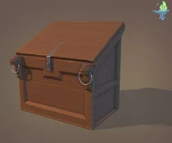 Gothic Desk Chest Low-poly  3D model