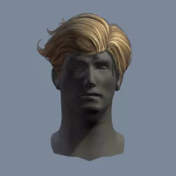 hair man 3 Low-poly  3D model