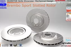 Inventor Skills - Brembo Sport Slotted Rotor Free 3D model