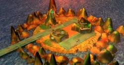 Island Base with Airplane 3D model